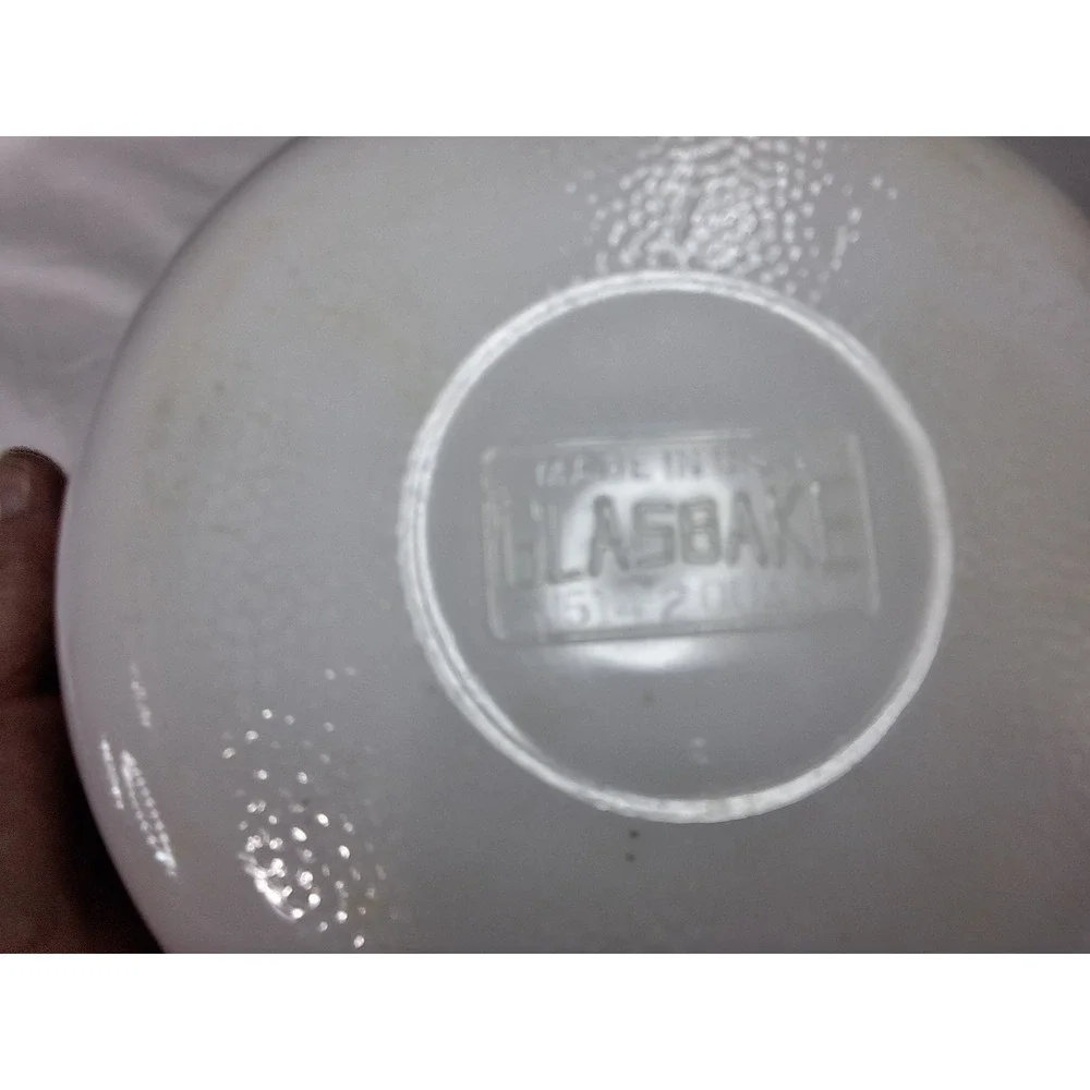 VINTAGE White MCM 2 Qt Milk Glass Baking & Serving Casserole Dish GLASBAKE J-514